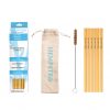 Hempstro Bamboo straws set with pouch and hemp cleaning brush
